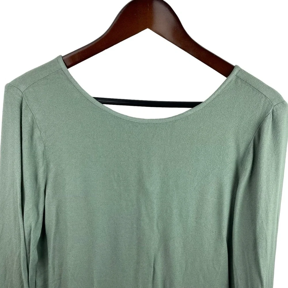 Cloth & Stone | Sage Green Tie Back Button Long Sleeve Top